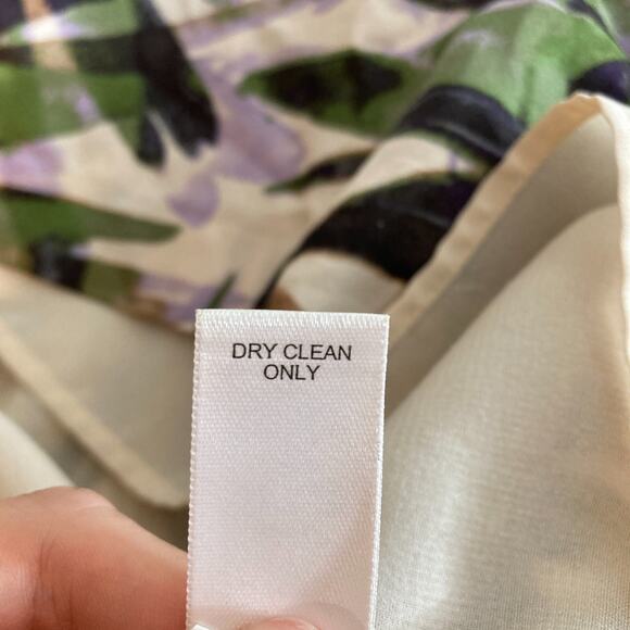 Banana Republic Palm Frond Print Linen Dress Size 6 White Lotus Vibes Preppy - Picture 11 of 13